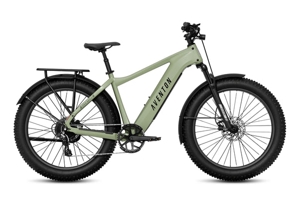 Aventon Aventure 3 fat-tire e-bike in Matcha, side view