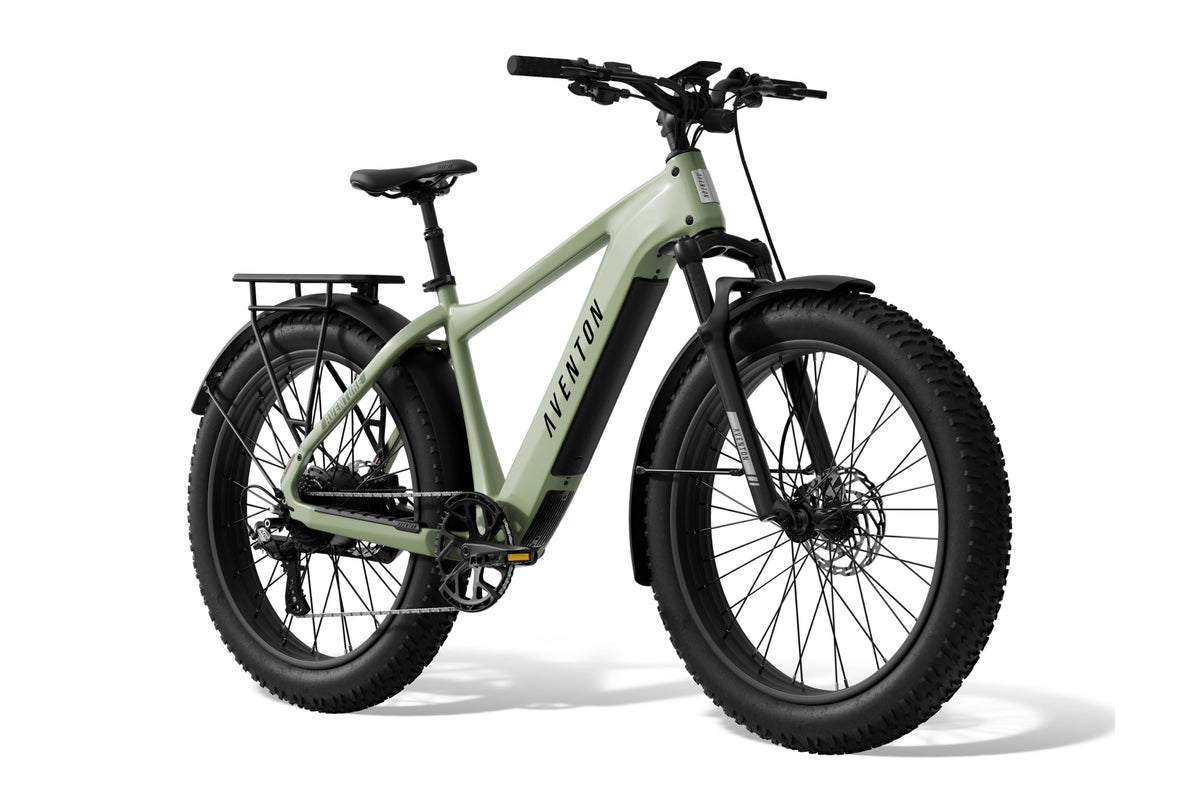 Aventon Aventure 3 in Matcha, front three-quarter view