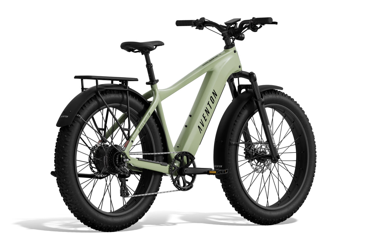 Aventon Aventure 3 in Matcha, rear three-quarter view