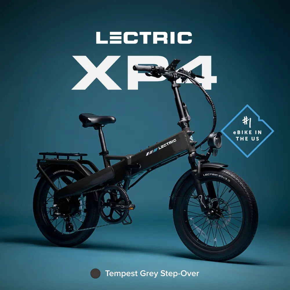 Lectric XP4 in Tempest Grey, studio view