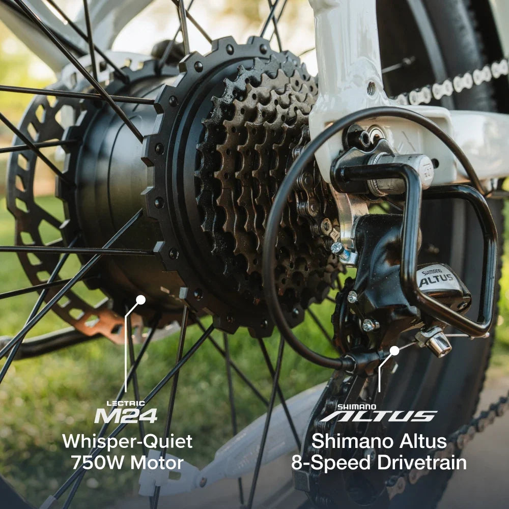 Lectric XP4 750 rear hub motor graphic