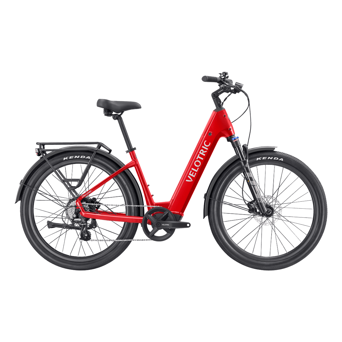 Velotric Discover 2 in Cherry Crimson, side view