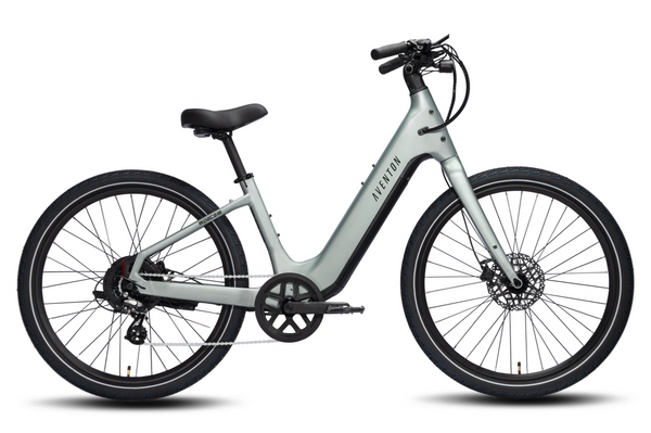 Aventon Pace 5 REC step-through in Anvil, side view