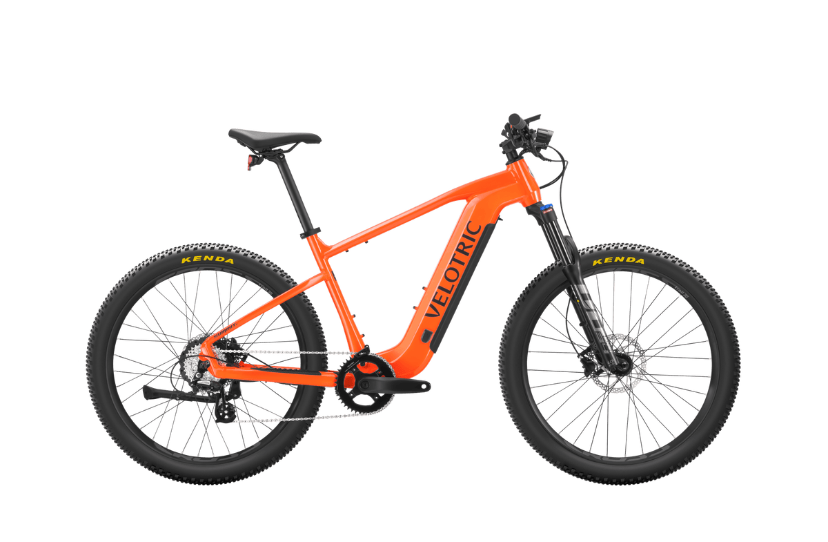 Velotric Summit 1 in Sunrise Orange, side view, Large frame