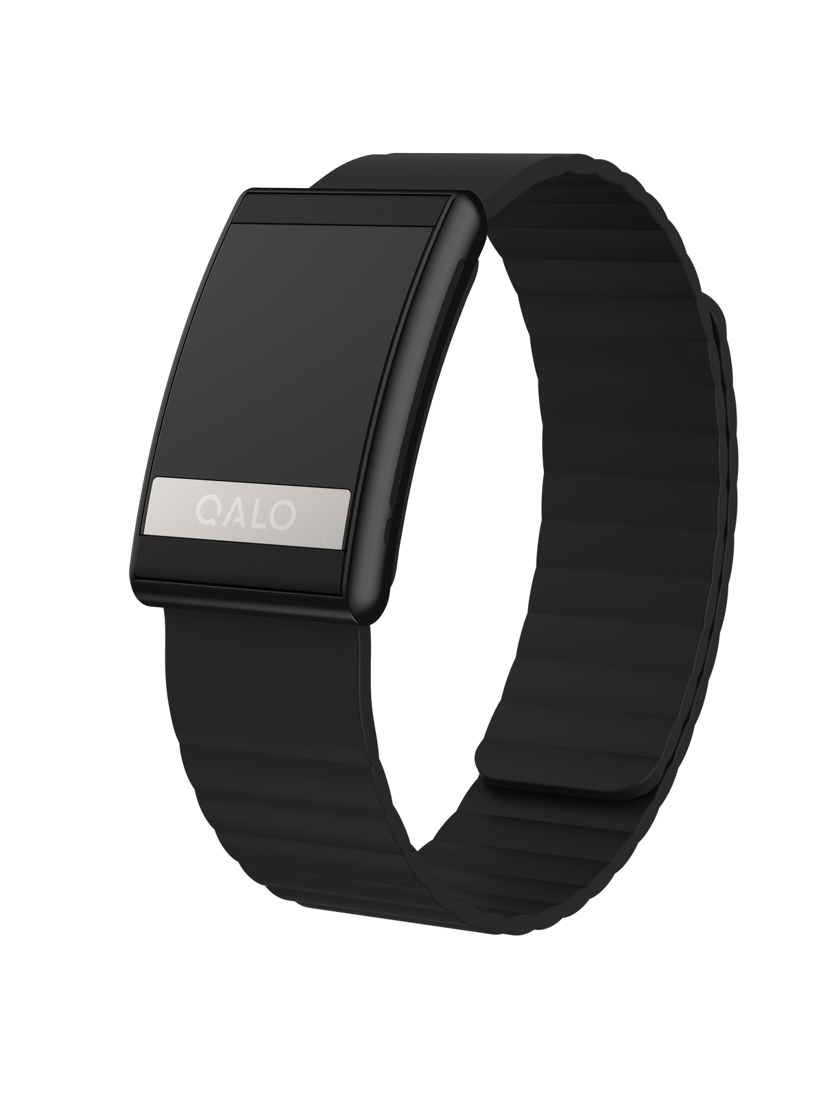 QALO SL-1 Smart Band in black silicone - front view