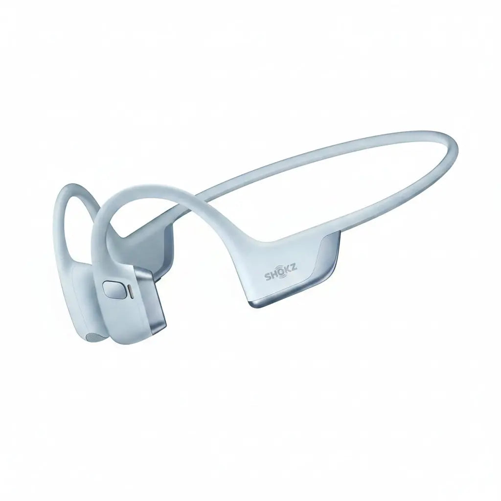 Shokz OpenRun Pro2 headphones in Light Blue - front view