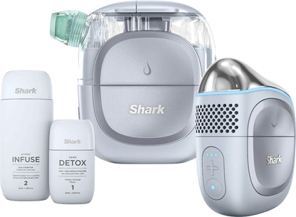 Shark FacialPro Glow hydro-powered facial system in Blue - front view